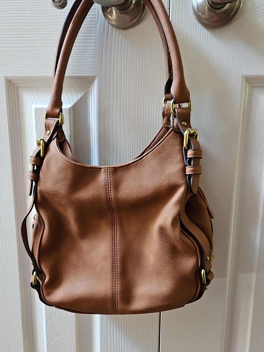 Classic Tan Leather Hobo Bag - Everyday Women’s Shoulder Bag